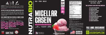 NutraBio Micellar Casein Strawberry Ice Cream - supplement