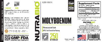 NutraBio Molybdenum 250 Micrograms - supplement