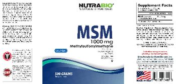 NutraBio MSM 1000 mg - supplement