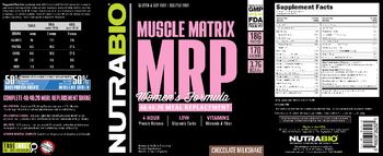 NutraBio Muscle Matrix MRP Women's Formula Chocolate Milkshake - supplement