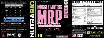 NutraBio Muscle Matrix MRP Women's Formula Chocolate Milkshake - supplement