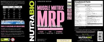 NutraBio Muscle Matrix MRP Women's Formula Creamy Vanilla - supplement