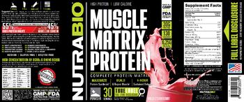 NutraBio Muscle Matrix Protein Wild Strawberry - supplement
