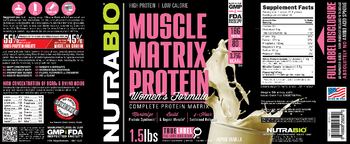 NutraBio Muscle Matrix Protein Women's Formula Alpine Vanilla - supplement