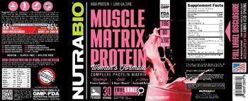 NutraBio Muscle Matrix Protein Women's Formula Wild Strawberry - supplement