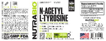NutraBio N-Acetyl L-Tyrosine 350 Milligrams - supplement