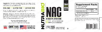 NutraBio NAC - supplement