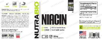 NutraBio Niacin 500 mg - vitamin supplement