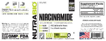 NutraBio Niacinamide 500 Milligrams - supplement