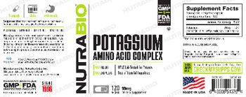 NutraBio Potassium Amino Acid Complex 99 mg - mineral supplement