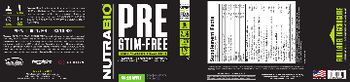 NutraBio Pre Stim-Free Green Apple - supplement