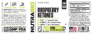 NutraBio Raspberry Ketones 250 Milligrams - supplement