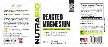NutraBio Reacted Magnesium 200 mg - supplement