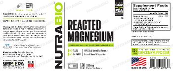 NutraBio Reacted Magnesium 200 mg - supplement