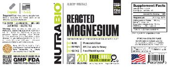 NutraBio Reacted Magnesium 200 Milligrams - supplement
