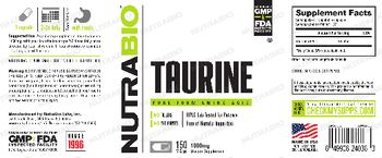 NutraBio Taurine 1000 mg - supplement