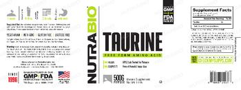 NutraBio Taurine - supplement
