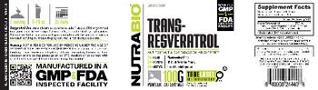 NutraBio Trans-Resveratrol - supplement