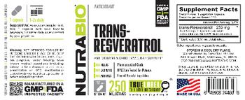 NutraBio Trans-Resveratrol - supplement