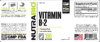 NutraBio Vitamin B-2 100 Milligrams - 