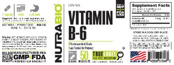 NutraBio Vitamin B-6 50 Milligrams - supplement