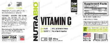 NutraBio Vitamin C 500 mg - supplement