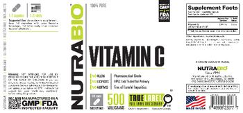 NutraBio Vitamin C 500 Milligrams - vegetable capsule