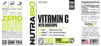 NutraBio Vitamin C With Rosehips 1000 Milligrams - 