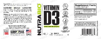 NutraBio Vitamin D3 2000 IU - supplement
