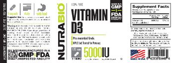 NutraBio Vitamin D3 5000 IU - supplement
