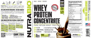 NutraBio Whey Protein Concentrate Chocolate - supplement