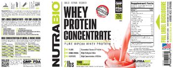 NutraBio Whey Protein Concentrate Strawberry - supplement