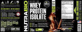 NutraBio Whey Protein Isolate Dutch Chocolate - supplement