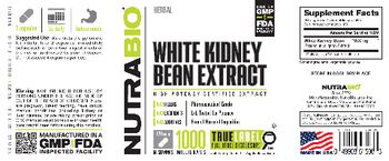 NutraBio White Kidney Bean Extract 1000 Milligrams - supplement