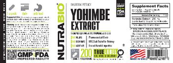 NutraBio Yohimbe Extract 200 Milligrams - supplement