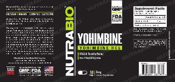 NutraBio Yohimbine HCl 3 mg - supplement