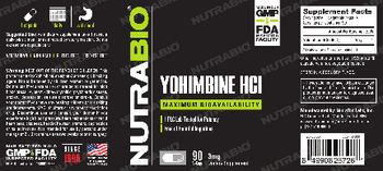 NutraBio Yohimbine HCl - supplement