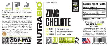 NutraBio Zinc Chelate 30 Milligrams - supplement