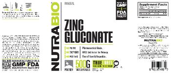 NutraBio Zinc Gluconate - supplement