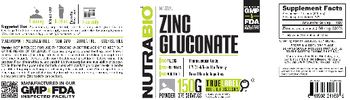 NutraBio Zinc Gluconate - supplement