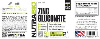 NutraBio Zinc Gluconate 50 Milligrams - supplement