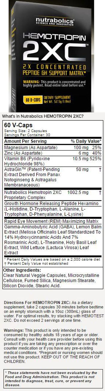 Nutrabolics Hemotropin 2XC - supplement