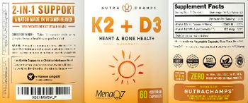 NutraChamps K2 + D3 - supplement