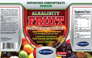 Nutracore Nutrition Alkalinity Fruit - these statements have not been evaluated by the food and drug administration this product is not int