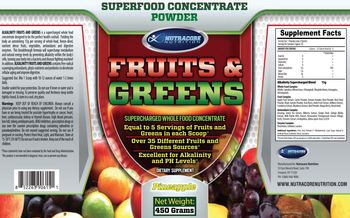 Nutracore Nutrition Fruits & Greens Pineapple - supplement