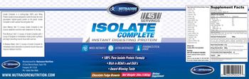 Nutracore Nutrition Isolate Complete Chocolate Fudge Brownie - supplement