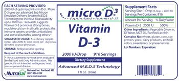 Nutrasal Micro D-3 2000 IU - supplement