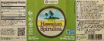 Nutrex Hawaii Pure Hawaiian Spirulina - these statements have not been evaluated by the food and drug administration this product is not int