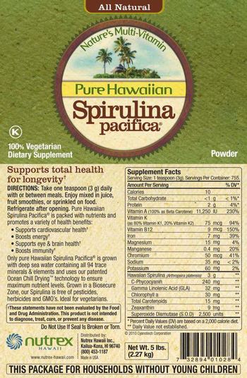 Nutrex Hawaii Pure Hawaiian Spirulina Pacifica - supplement