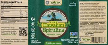 Nutrex Hawaii Pure Hawaiian Spirulina Spearmint Flavor - these statements have not been evaluated by the food and drug administration this product is not int